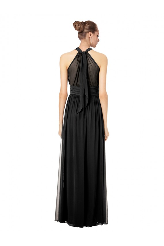 Jagdgrün A-Linien Neckholder Chiffon Lange Brautjungfernkleider Online