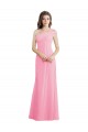 Kaum Rosa A-Linien Eine-Schulter Chiffon Lange Brautjungfernkleider Online