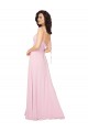 Kaum Rosa A-Linien V-Ausschnitt Chiffon Lange Brautjungfernkleider Online