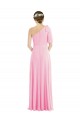 Kaum Rosa Trompete Eine-Schulter Chiffon Lange Brautjungfernkleider Online