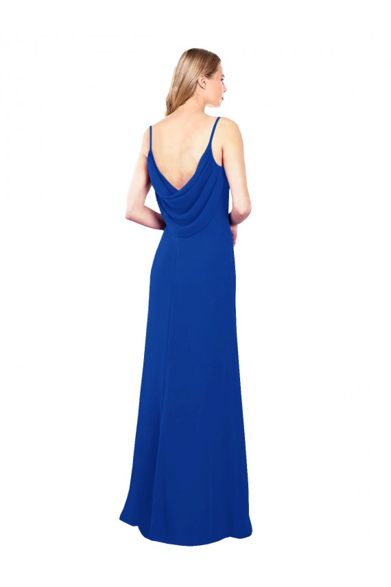 Königsblau A-Linien Chiffon Lange Brautjungfernkleider Online