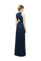 Lachs A-Linien Neckholder Chiffon Lange Brautjungfernkleider Online