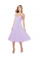 Lila A-Linien Midi Chiffon Kurze Brautjungfernkleider / Cocktailkleider / Heimkehr Kleider Online