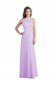 Lila A-Linien Neckholder Chiffon Lange Brautjungfernkleider Online
