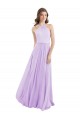Lila A-Linien Neckholder Chiffon Lange Brautjungfernkleider Online