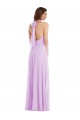 Lila A-Linien Neckholder Chiffon Lange Brautjungfernkleider Online