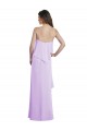 Lila A-Linien Spaghetti-Träger Scoop Chiffon Lange Brautjungfernkleider Online