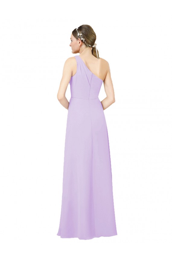 Lila Etui Eine-Schulter Chiffon Lange Formale Brautjungfernkleider / Abendkleider Online