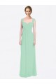Minzgrün A-Linien Chiffon Lange Brautjungfernkleider Online