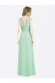 Minzgrün A-Linien Chiffon Lange Brautjungfernkleider Online