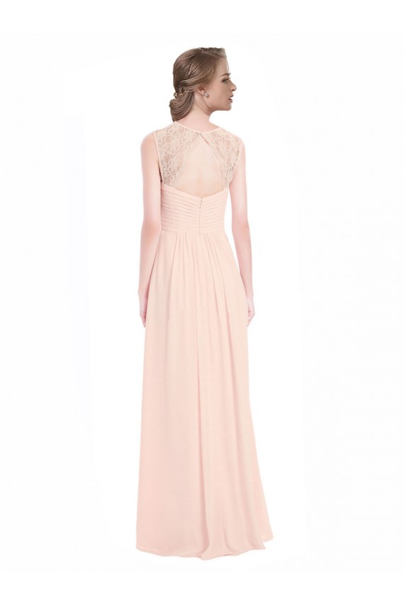 Minzgrün A-Linien Chiffon Spitze Lange Brautjungfernkleider Online
