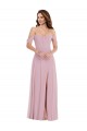 Primel A-Linien Chiffon Lange Brautjungfernkleider Online