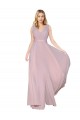 Primel A-Linien V-Ausschnitt Chiffon Lange Formale Brautjungfernkleider / Abendkleider / Abiballkleider Online