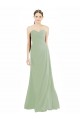 Rauchgrün A-Linien Chiffon Lange Brautjungfernkleider Online