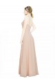 Rosa 114 A-Linien V-Ausschnitt Chiffon Lange Brautjungfernkleider Online