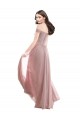 Rosa 147 A-Linien Off-Schulter Chiffon Spitze Lange Brautjungfernkleider Online