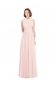 Rosa 42 A-Linien Neckholder Chiffon Lange Brautjungfernkleider Online