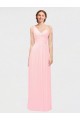 Rosa A-Linien Eine-Schulter Chiffon Lange Brautjungfernkleider Online