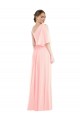 Rosa A-Linien Eine-Schulter Chiffon Lange Brautjungfernkleider Online