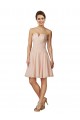 Rosa A-Linien Knielang Chiffon Spitze Kurze Brautjungfernkleider / Cocktailkleider Online