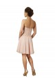 Rosa A-Linien Knielang Chiffon Spitze Kurze Brautjungfernkleider / Cocktailkleider Online
