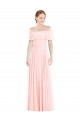 Rosa A-Linien Off-Schulter Quadrat Ausschnitt Chiffon Lange Brautjungfernkleider Online
