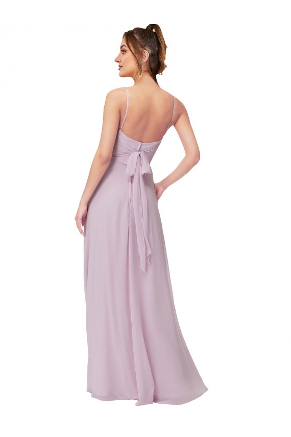 Rosa Leuchten A-Linien Chiffon Lange Brautjungfernkleider Online