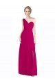 Rot 16 A-Linien Eine-Schulter Chiffon Lange Brautjungfernkleider Online