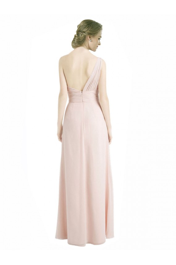 Rot 16 A-Linien Eine-Schulter Chiffon Lange Brautjungfernkleider Online