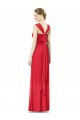 Rot A-Linien Chiffon Lange Brautjungfernkleider Online