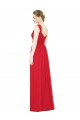 Rot A-Linien Chiffon Lange Brautjungfernkleider Online