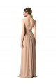 Rot A-Linien Neckholder V-Ausschnitt Chiffon Lange Brautjungfernkleider Online