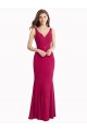 Rot Meerjungfrau V-Ausschnitt Chiffon Lange Brautjungfernkleider / Abiballkleider Online