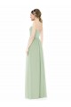 Salbeigrün A-Linien Trägerlos Chiffon Lange Brautjungfernkleider Online
