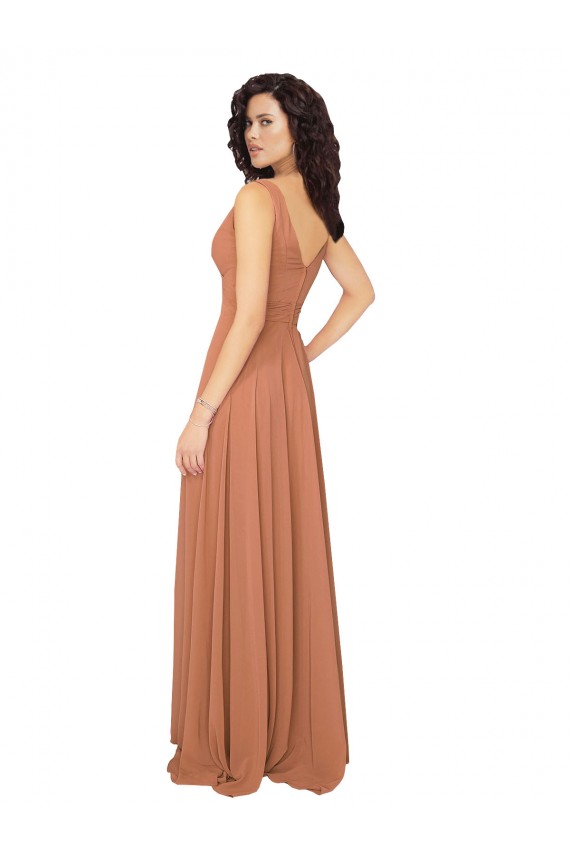 Salbeigrün A-Linien V-Ausschnitt Chiffon Lange Brautjungfernkleider Online