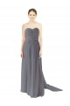 Schiefergrau A-Linien Chiffon Lange Brautjungfernkleider Online