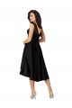 Schwarz A-Linien Illusion Ausschnitt Midi Satin Spitze Kurze Brautjungfernkleider / Cocktailkleider / Heimkehr Kleider Online