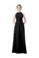 Schwarz A-Linien Neckholder Chiffon Lange Brautjungfernkleider Online
