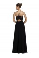 Schwarz A-Linien Neckholder Chiffon Spitze Lange Brautjungfernkleider Online