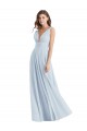 Seeglas A-Linien V-Ausschnitt Chiffon Lange Brautjungfernkleider Online