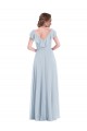 Seeglas A-Linien V-Ausschnitt Chiffon Lange Brautjungfernkleider Online