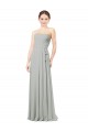 Silber A-Linien Chiffon Lange Brautjungfernkleider Online