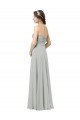Silber A-Linien Chiffon Lange Brautjungfernkleider Online