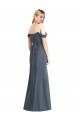 Silberner Stein Trompete Off-Schulter Chiffon Lange Brautjungfernkleider Online