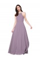 Staubiger Lavendel A-Linien Neckholder Chiffon Lange Brautjungfernkleider Online