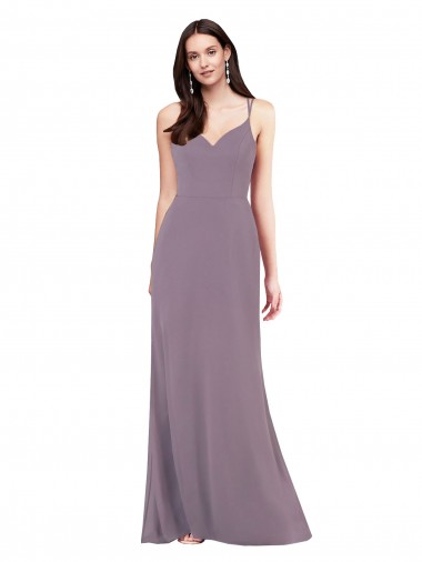 Staubiger Lavendel Etui Chiffon Lange Formale Brautjungfernkleider / Abendkleider Online