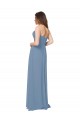 Staubiges Blau A-Linien Chiffon Lange Brautjungfernkleider Online