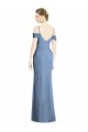 Staubiges Blau A-Linien Off-Schulter Chiffon Lange Formale Brautjungfernkleider / Abendkleider Online