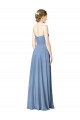 Staubiges Blau A-Linien Trägerlos Chiffon Lange Brautjungfernkleider Online