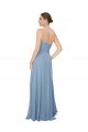 Staubiges Blau A-Linien Trägerlos Chiffon Lange Brautjungfernkleider Online